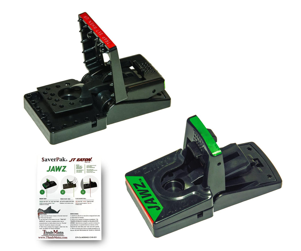 averpak 2-pack in box shows easy setup for Jawz traps.