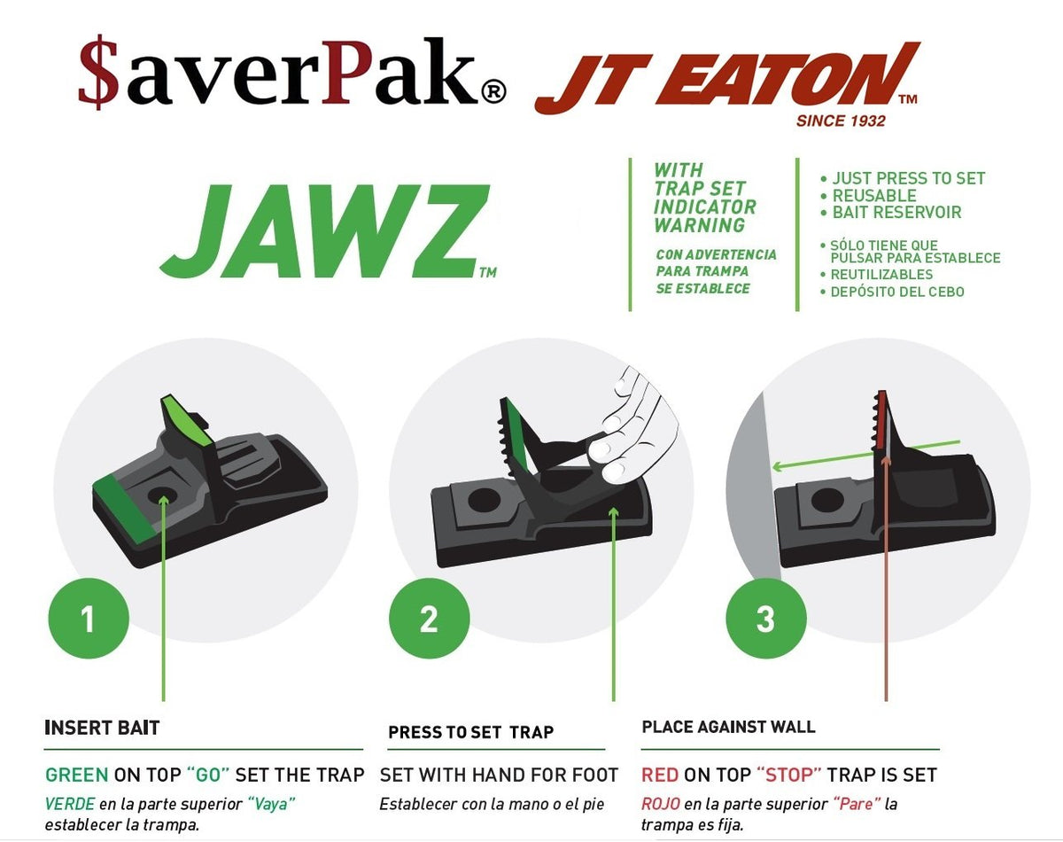 AverPak single Jawz trap demonstrates compatibility with solid and liquid baits.