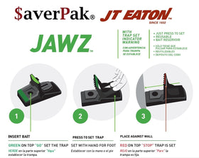 AverPak single Jawz trap demonstrates compatibility with solid and liquid baits.