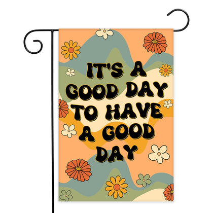 Avezano groovy floral garden flag daisy front showcases vibrant outdoor decor
