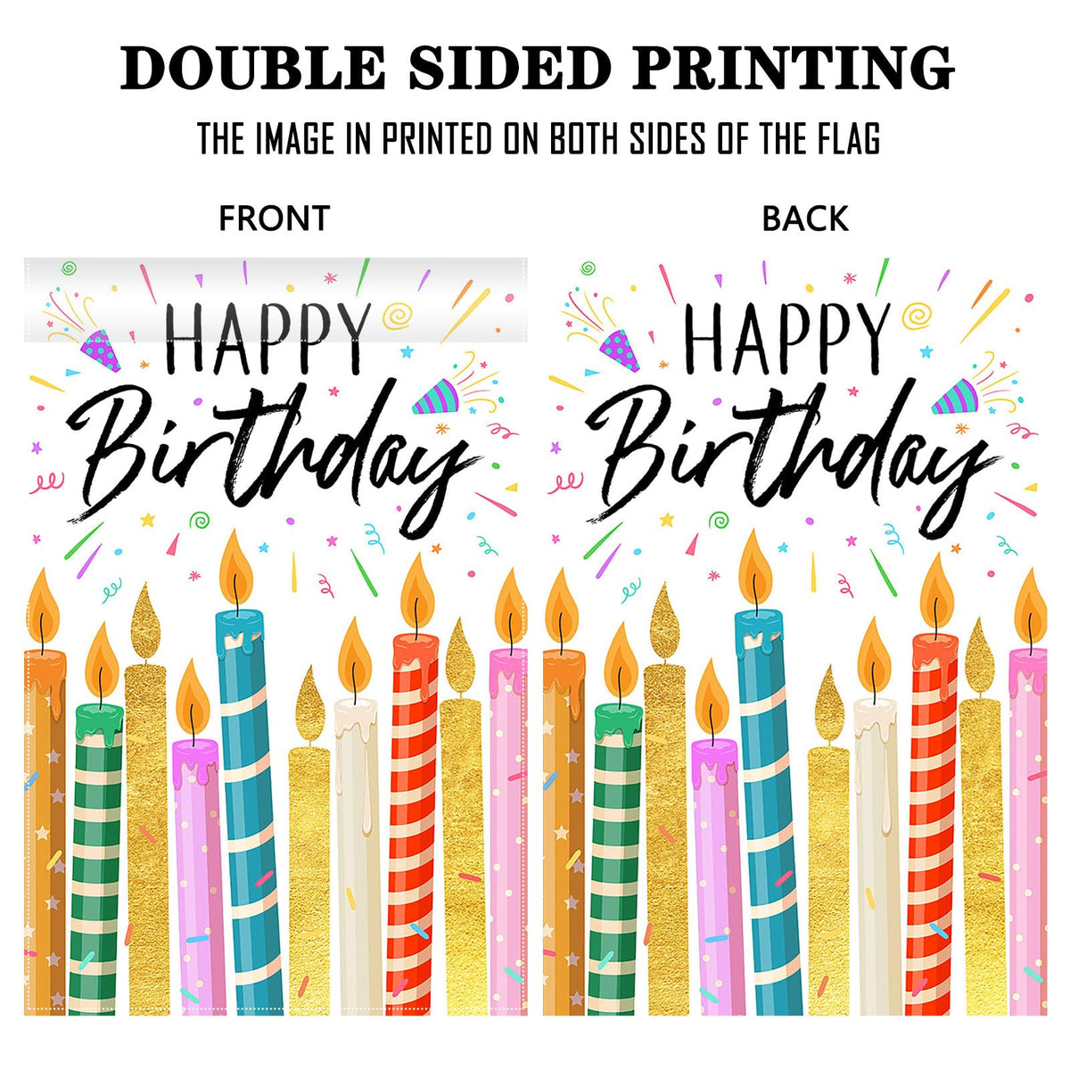 Avezano patio banner for birthday decor, durable polyester withstands outdoor conditions.