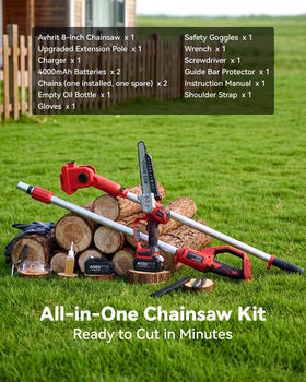 Avhrit cordless convenience offers quiet, clean yard work.