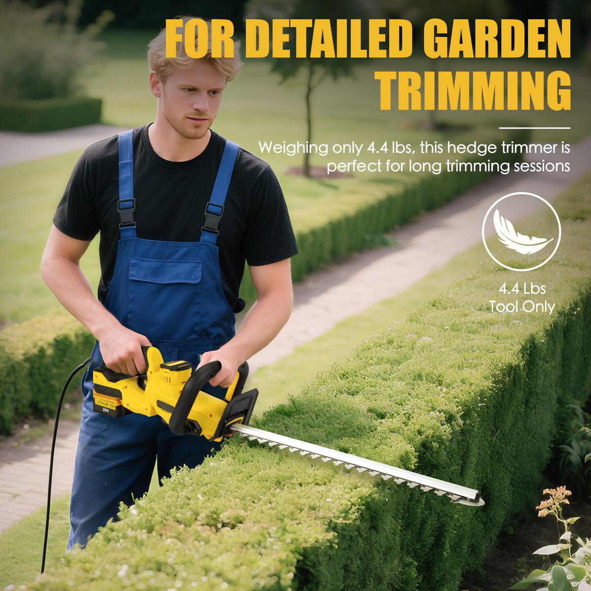 Avitomo hedge trimmer with 180-degree rotating handle for versatile trimming
