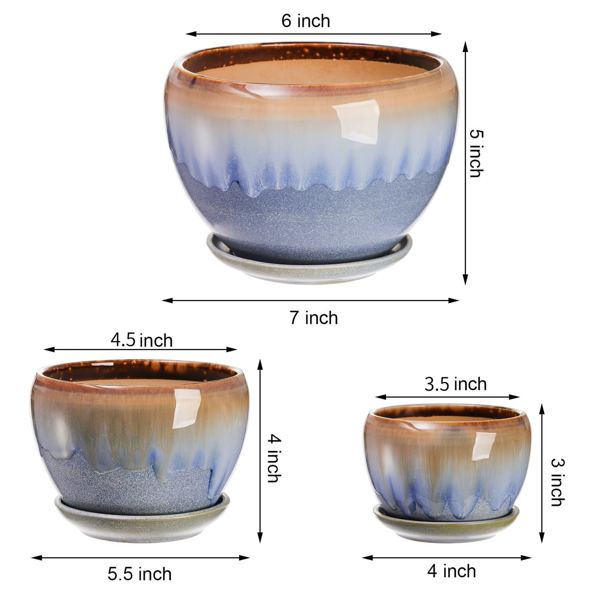 AVLA ceramic planters set on stand showing versatile arrangement for spaces.