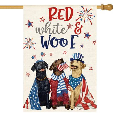 AVOIN colorlife 4th of July dogs house flag front view for outdoor decor and visibility