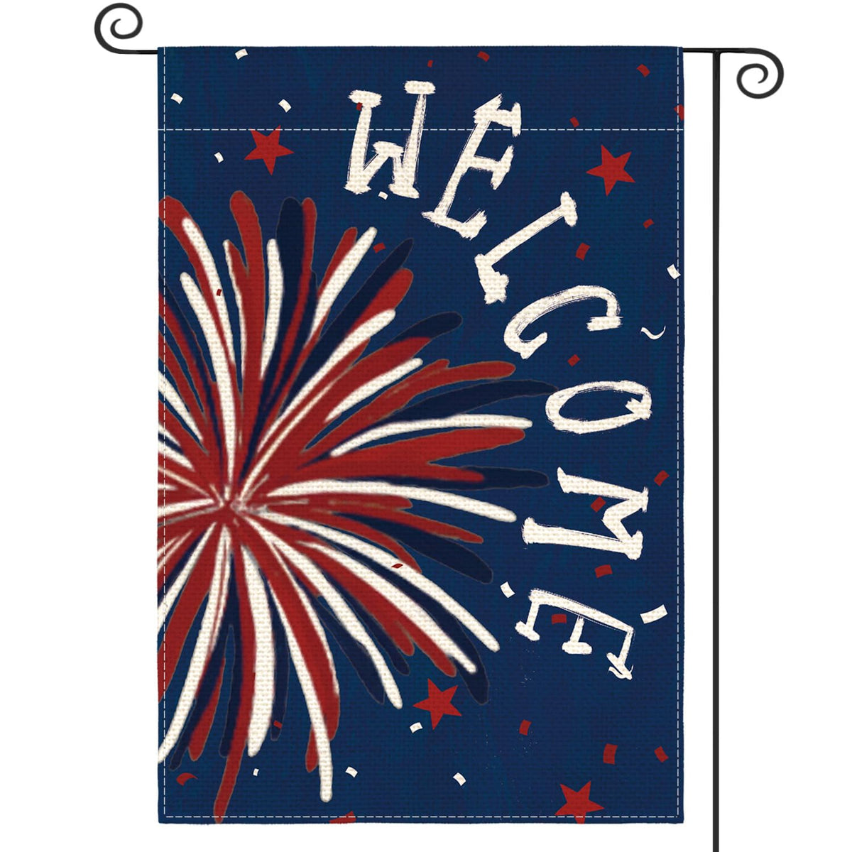 AVOIN colorlife 4th of July flag front view with vivid fireworks for outdoor display.