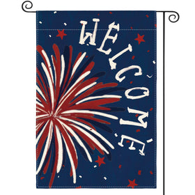 AVOIN colorlife 4th of July flag front view with vivid fireworks for outdoor display.