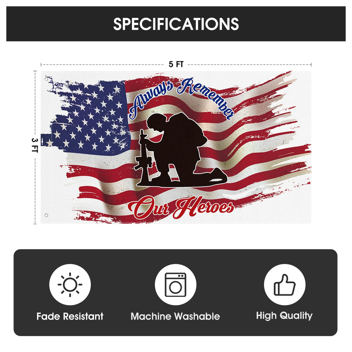 AVOIN colorlife flag with brass grommets for secure mounting