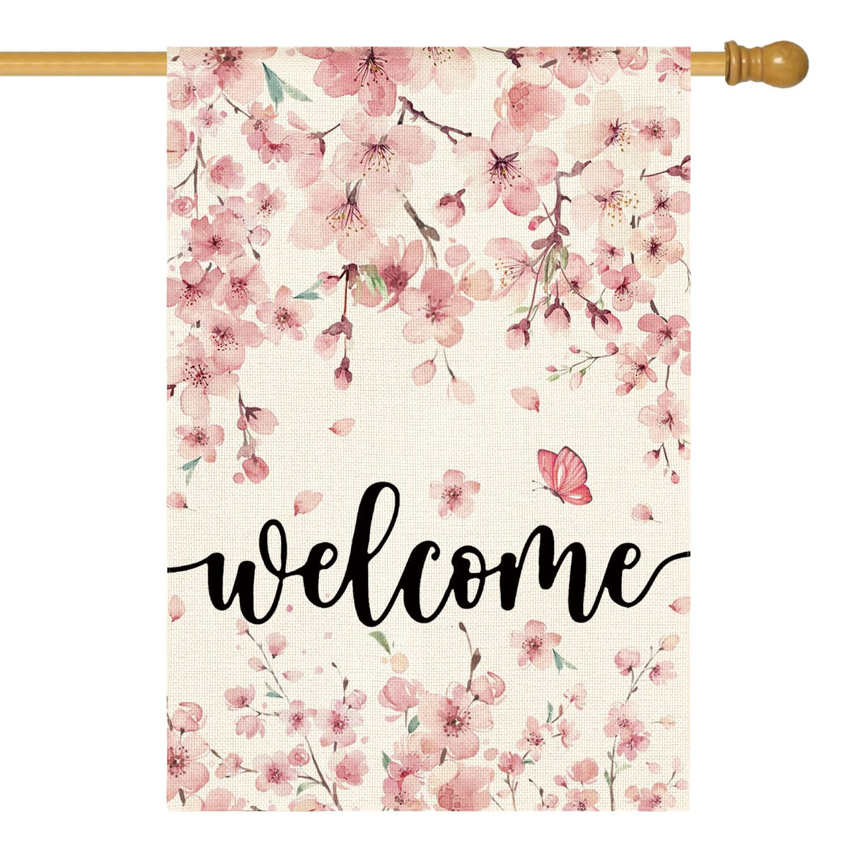 AVOIN colorlife Cherry Blossom Spring flag for outdoor porch decor with vibrant colors