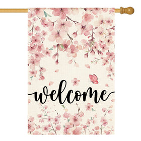 AVOIN colorlife Cherry Blossom Spring flag for outdoor porch decor with vibrant colors