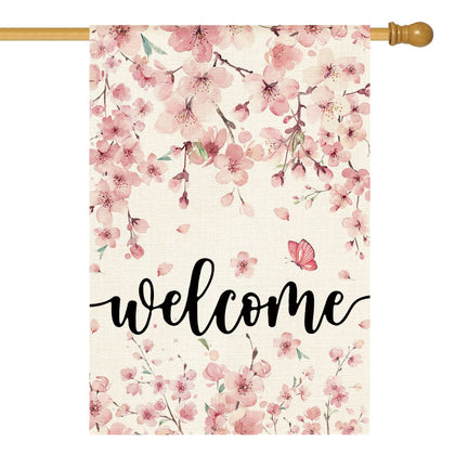 AVOIN colorlife Cherry Blossom Spring flag for outdoor porch decor with vibrant colors