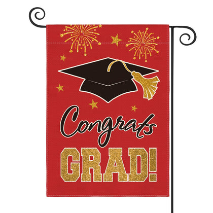 AVOIN colorlife Congrats Grad flag with diploma cap for outdoor yard decoration
