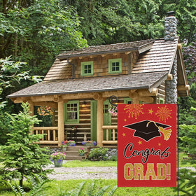 AVOIN colorlife 12x18 red flag ideal for front porch graduation display
