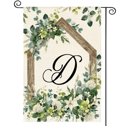 AVOIN colorlife D monogram flag 12x18 outdoors for curb appeal