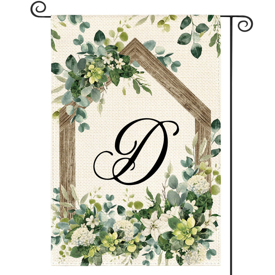 AVOIN colorlife D monogram flag 12x18 outdoors for curb appeal