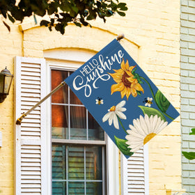 AVOIN colorlife Daisy Sunflower flag back view shows double-sided readability.