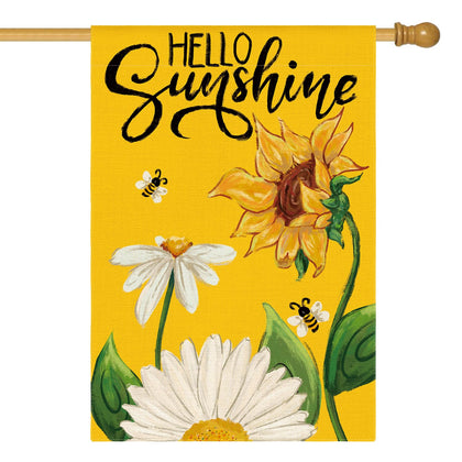 AVOIN colorlife daisy sunflower flag front view adds cheerful curb appeal.