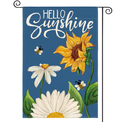 AVOIN colorlife Daisy Sunflower flag front view enhances seasonal curb appeal.
