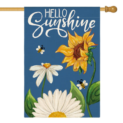 AVOIN colorlife Daisy Sunflower flag front view for welcoming porch decor.