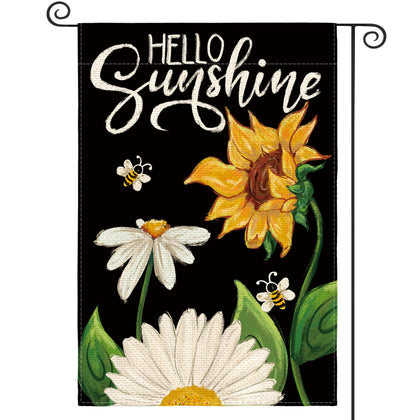 AVOIN colorlife Daisy Sunflower Hello Sunshine flag bright garden welcome.