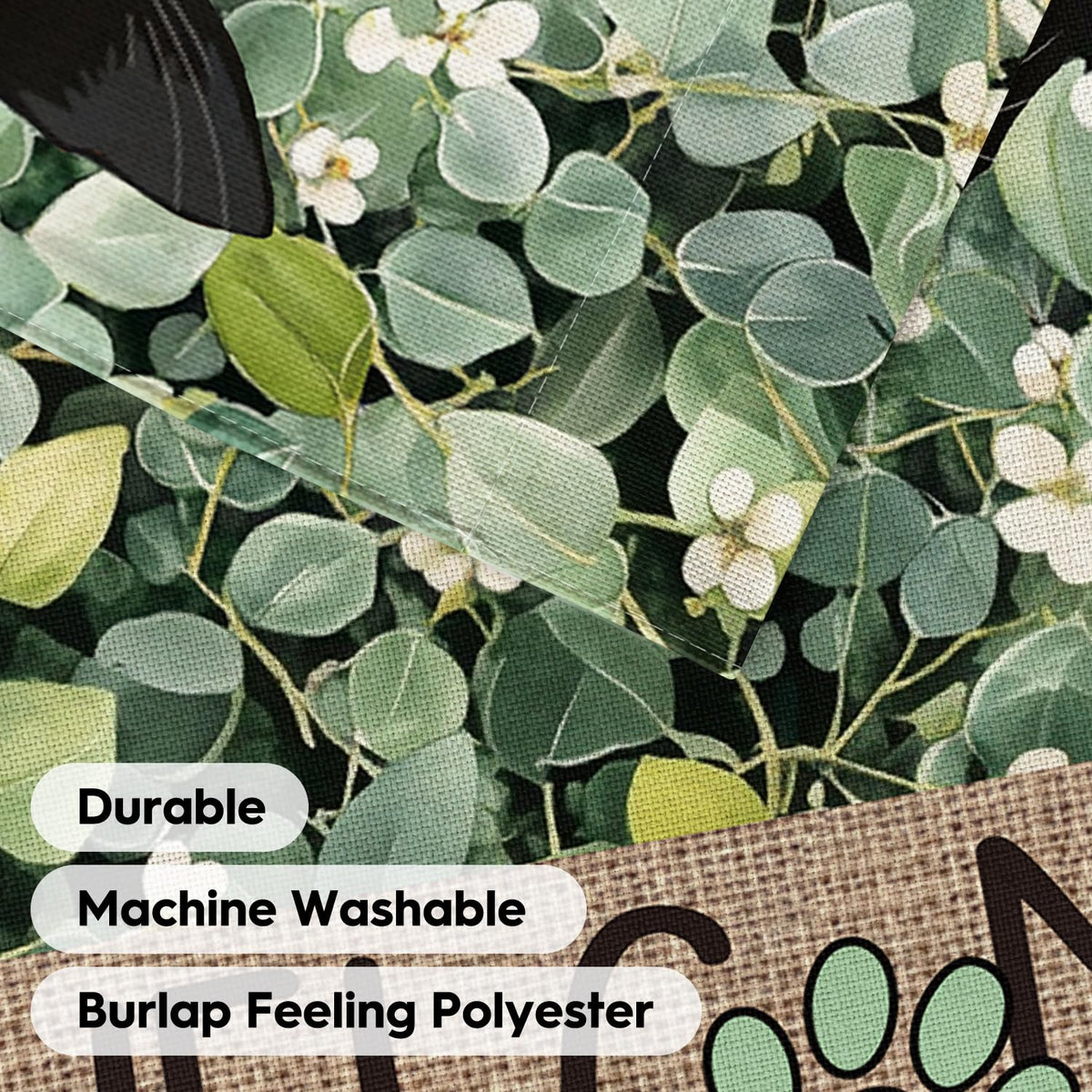 AVOIN colorlife eucalyptus floral flag adds decorative charm to garden.
