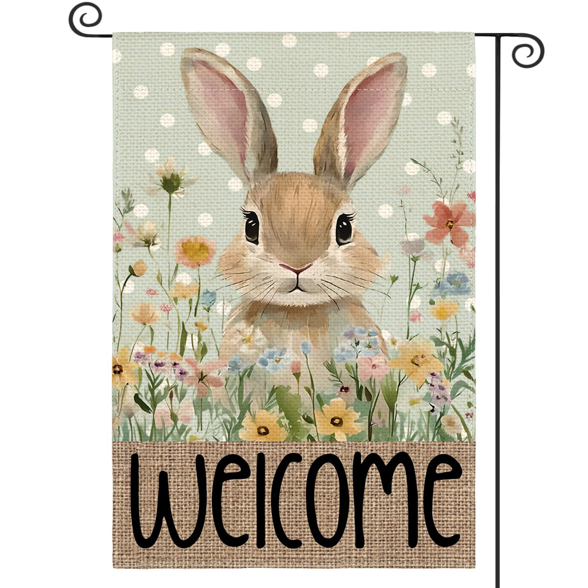 AVOIN colorlife Easter Bunny garden flag with bunny motif for spring curb appeal.