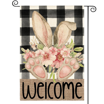 AVOIN colorlife Easter garden flag with rabbit ears, double-sided visibility for welcoming guests.