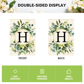 AVOIN colorlife floral flag displayed at entryway on deck