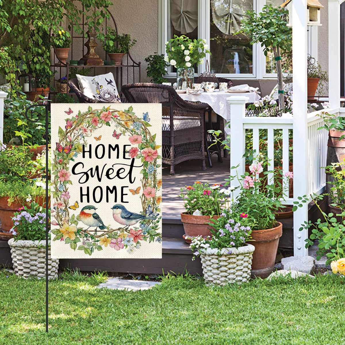 AVOIN colorlife Floral birds butterflies detail highlights garden charm