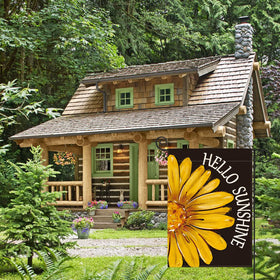 AVOIN colorlife Hello Sunshine flag 12x18 for porch or deck decor.