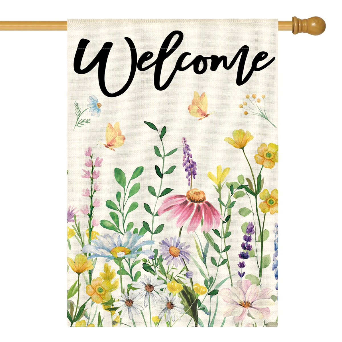 AVOIN colorlife floral spring house flag 28x40 welcomes guests with seasonal charm outdoors.
