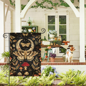 AVOIN colorlife forest garden flag back view showing double-sided print