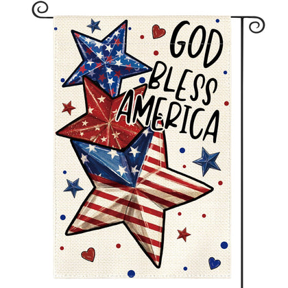 AVOIN colorlife God Bless America flag front view for outdoor patriotic decor.