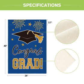 AVOIN colorlife grad cap flag blue closeup fabric and stitching