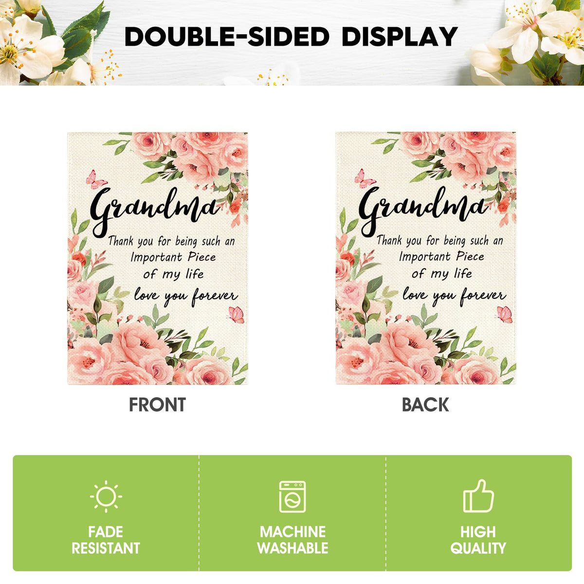 AVOIN colorlife grandma garden flag welcome design adds seasonal curb appeal.