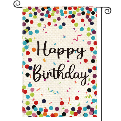 AVOIN colorlife Happy Birthday flag, double-sided for outdoor display
