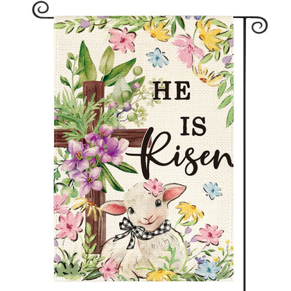 AVOIN colorlife He Is Risen Easter flag double-sided for outdoor display