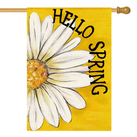 AVOIN colorlife Hello Spring flag with yellow daisies enhances porch decor and curb appeal.
