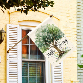 AVOIN colorlife Hello Spring flag double-sided design readable from both sides