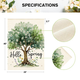 AVOIN colorlife Hello Spring flag durable polyester fabric close-up texture