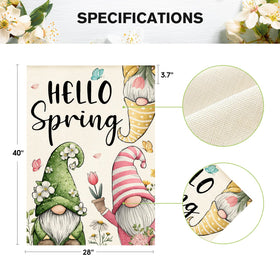 AVOIN colorlife Hello Spring flag hanging-ready top sleeve seen on standard pole