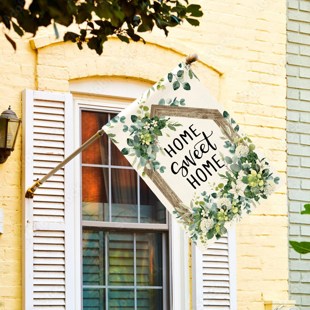 AVOIN colorlife Home Sweet Home flag back design readable from both sides