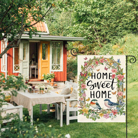 AVOIN colorlife Home Sweet Home flag doublesided view with readable text from both sides