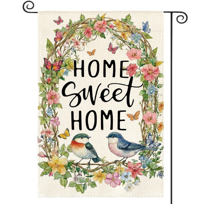 AVOIN colorlife Home Sweet Home flag front view outdoor welcome design boosts curb appeal