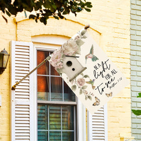 AVOIN colorlife hummingbird butterfly spring floral flag back view for yard visibility
