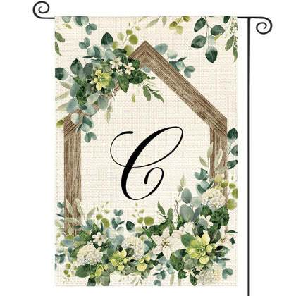 AVOIN colorlife initial letter C monogram garden flag welcoming guests outdoors