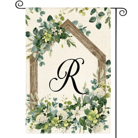 AVOIN colorlife initial letter R monogram flag for garden decor