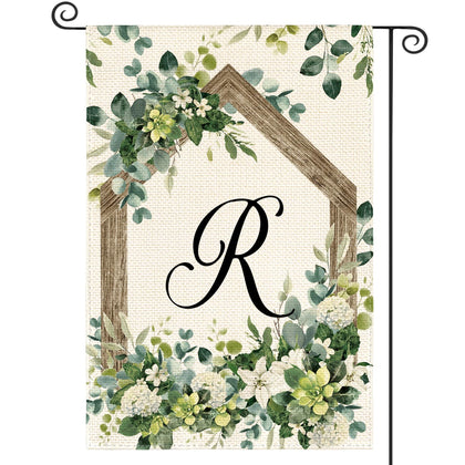 AVOIN colorlife initial letter R monogram flag for garden decor