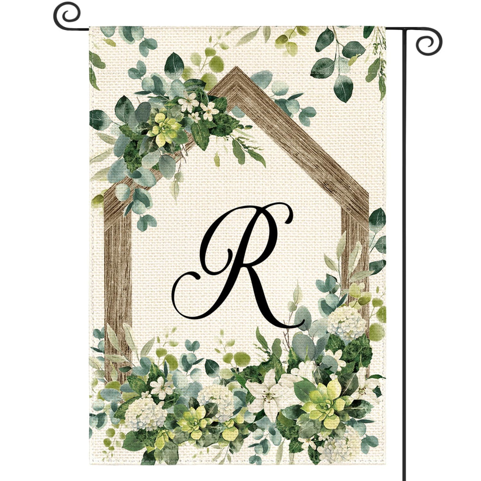AVOIN colorlife initial letter R monogram flag for garden decor