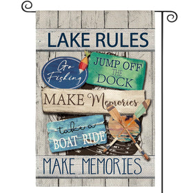 AVOIN colorlife Lake Rules flag vertical design for porch or dockside decor